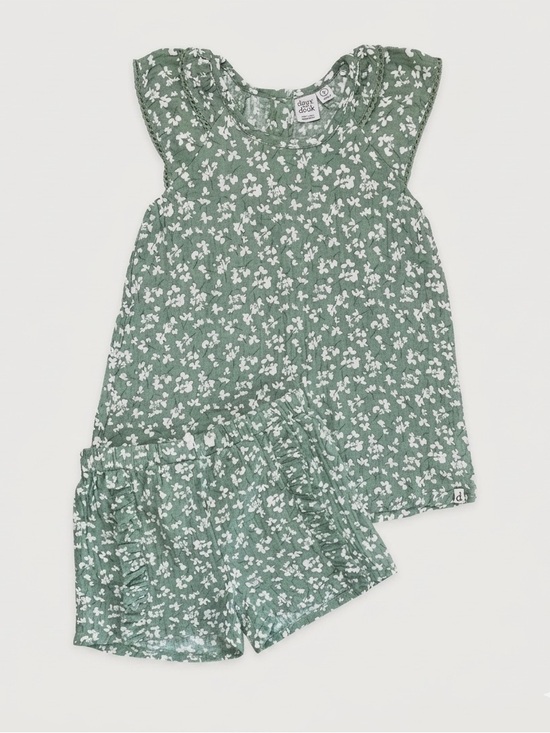 deux par deux Other - Deux par Deux Girls Size 7 Muslin Blouse & Short Set